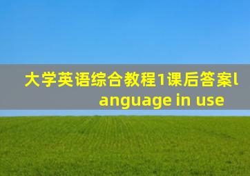 大学英语综合教程1课后答案language in use